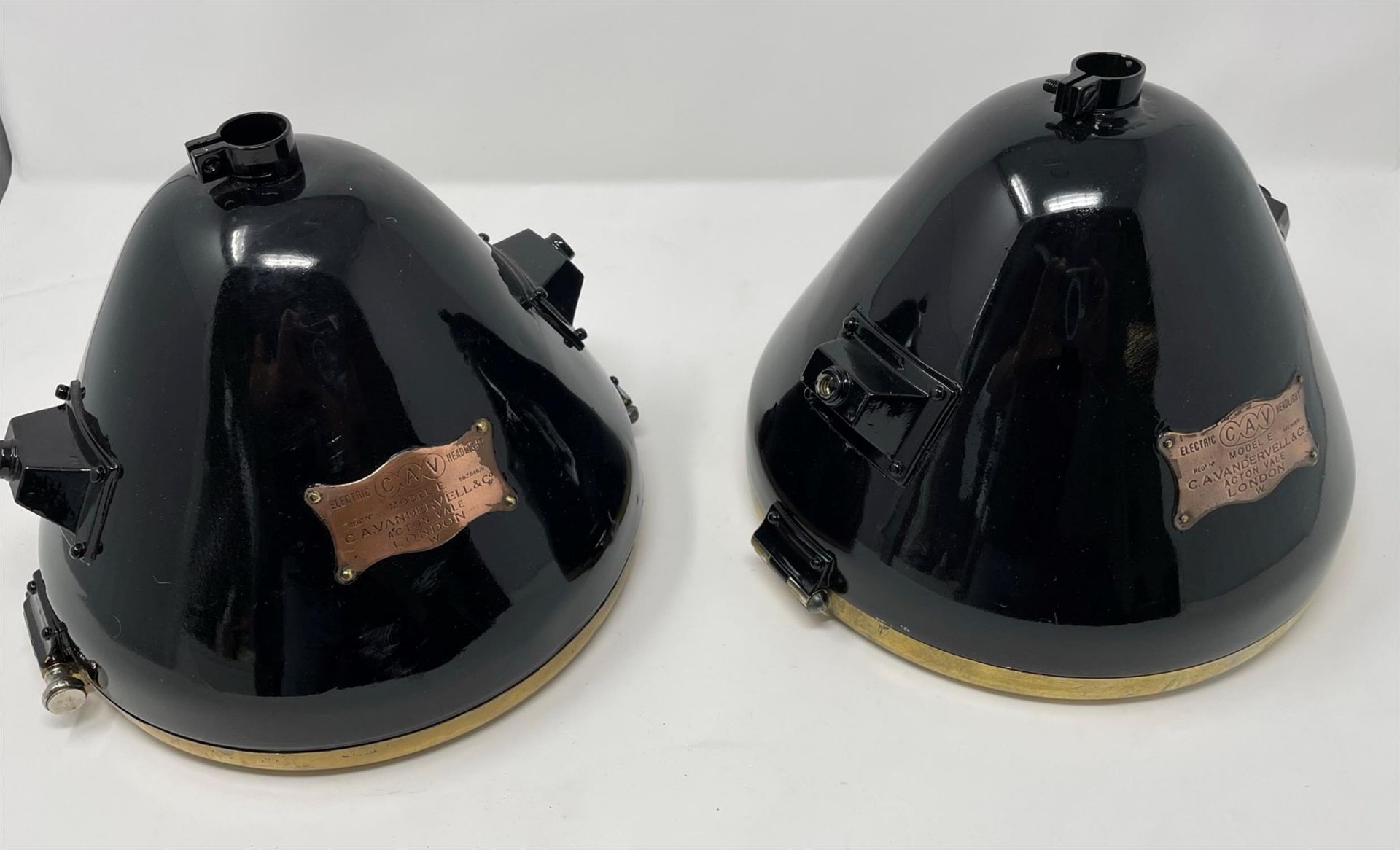 A Pair Of Cav Model E Brass Electric Headlamps* - Image 5 of 10