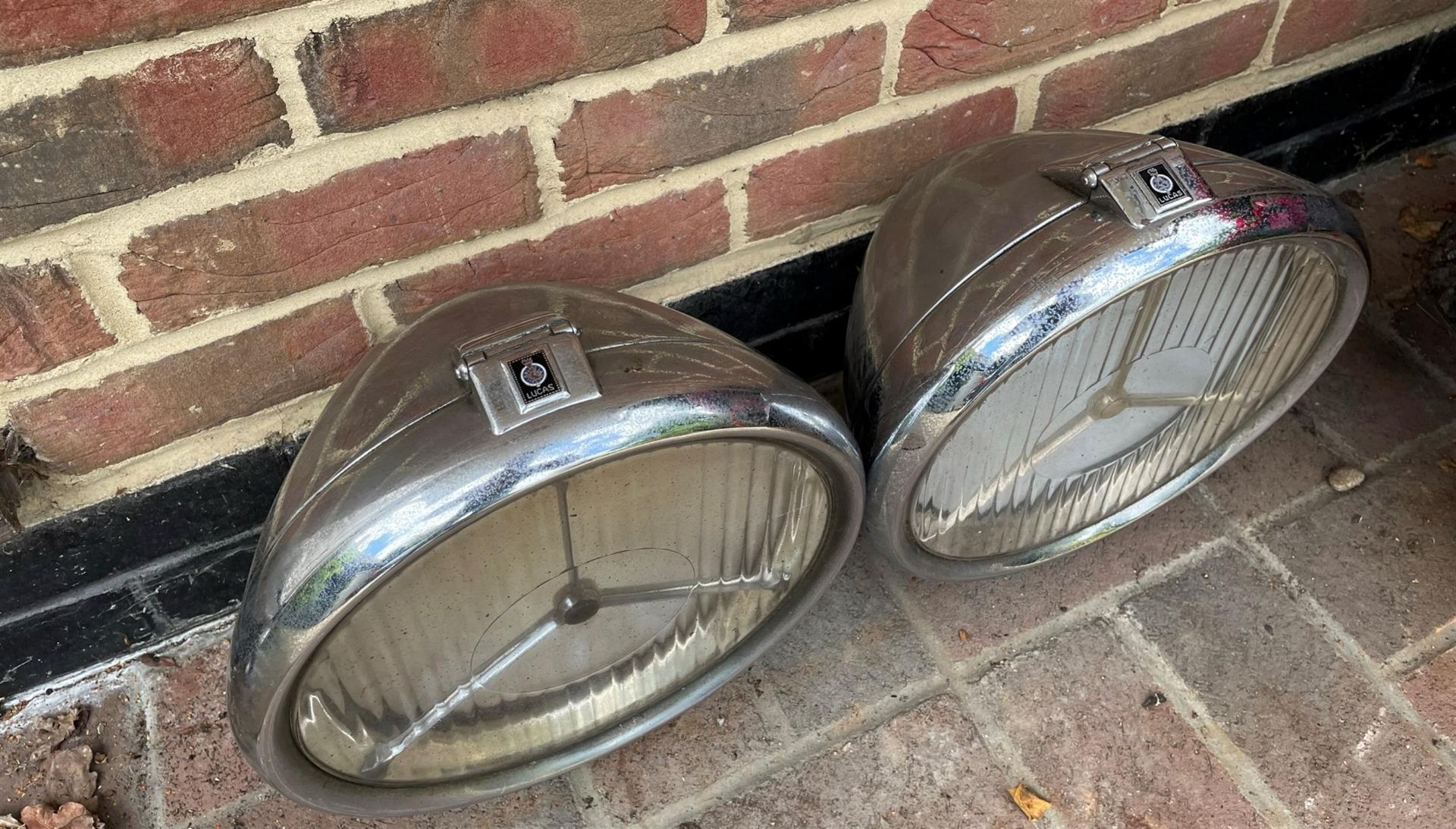 A Fine Pair of Large Lucas Electric Car Headlights - Image 2 of 10