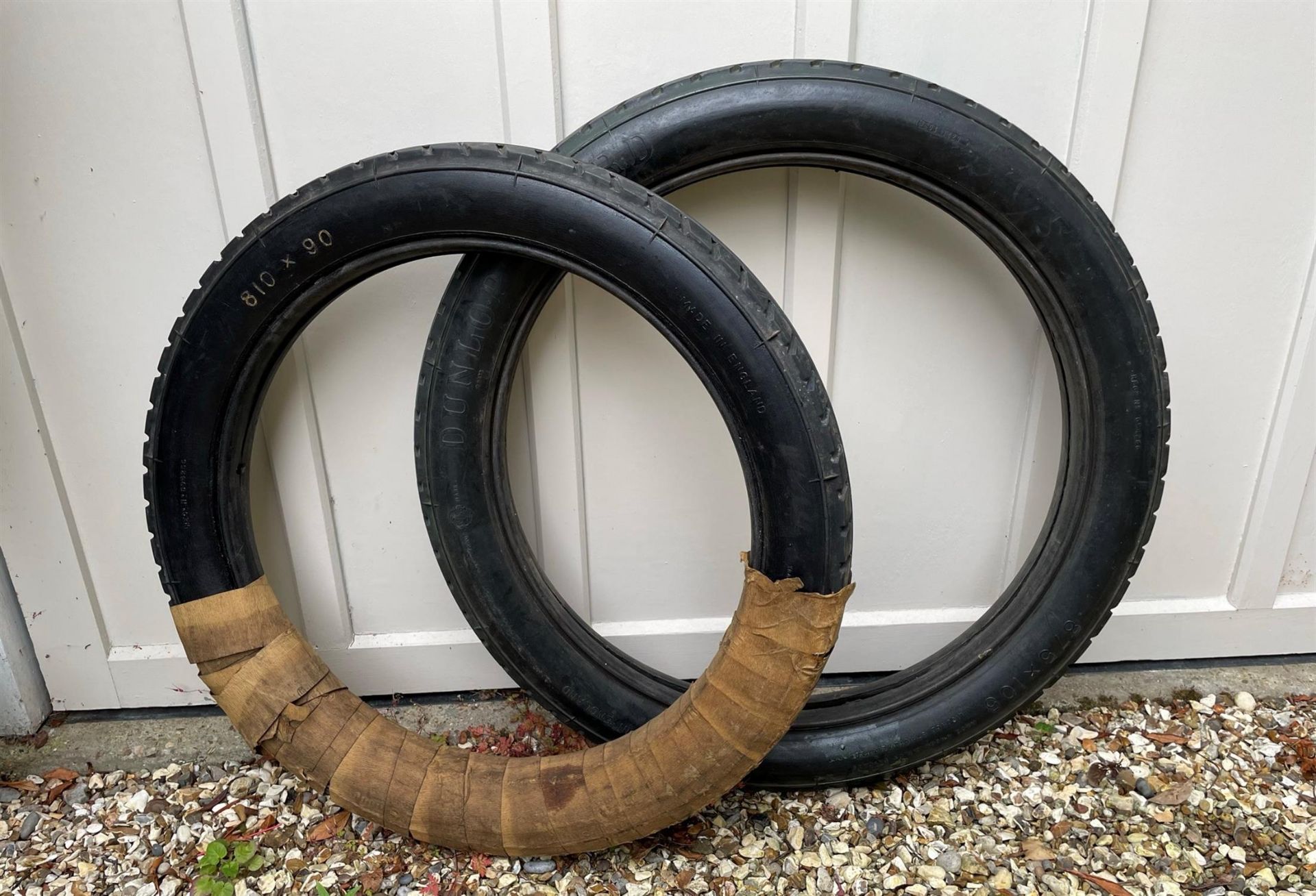Two Vintage Dunlop Cord Road Tyres - Image 7 of 7