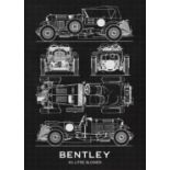 A Rare Metal Wall Poster Featuring 4½-Litre Bentley Blower