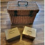 A Superb Vintage Wicker Automotive Picnic Case