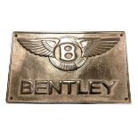 A cast and Polished Contemporary Aluminium "Bentley" Wall Sign