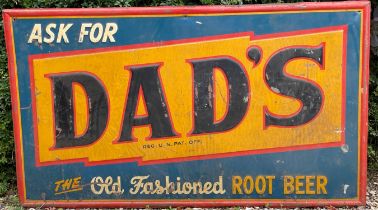 Substantial Period "Dad's Root Beer" Embossed Enamel Sign