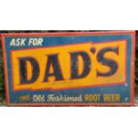 Substantial Period "Dad's Root Beer" Embossed Enamel Sign