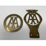 A Fine Pair of Automobile Association Brass Badges