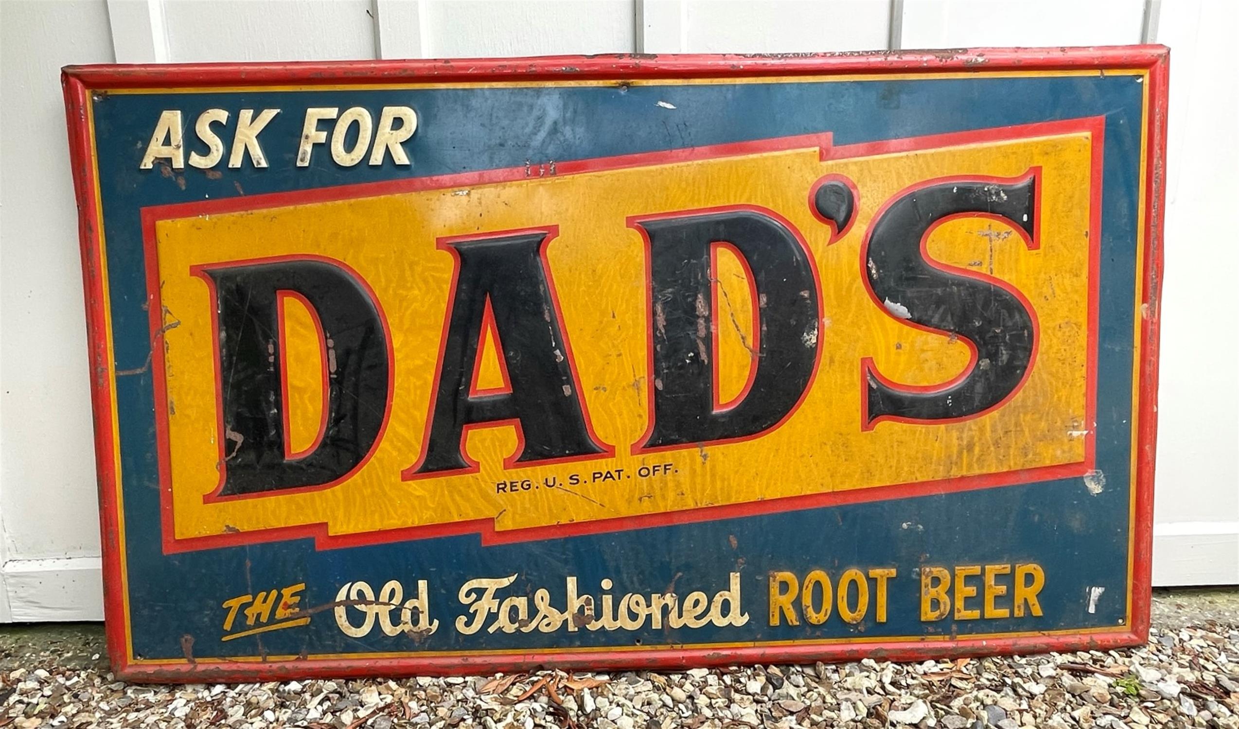 Substantial Period "Dad's Root Beer" Embossed Enamel Sign - Image 6 of 8