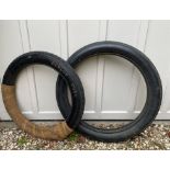 Two Vintage Dunlop Cord Road Tyres