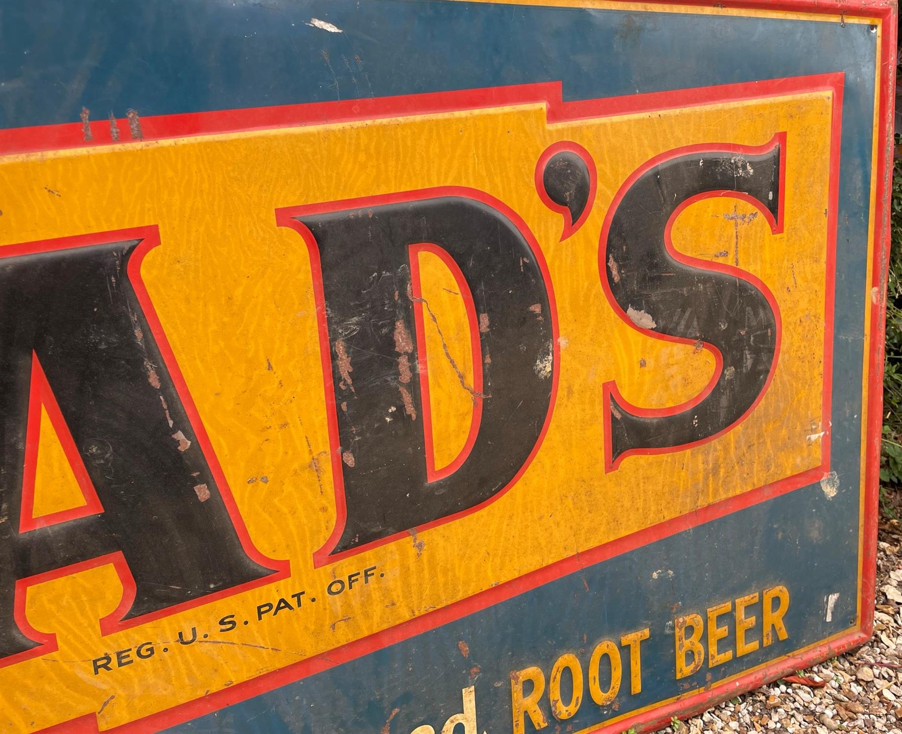 Substantial Period "Dad's Root Beer" Embossed Enamel Sign - Image 4 of 8