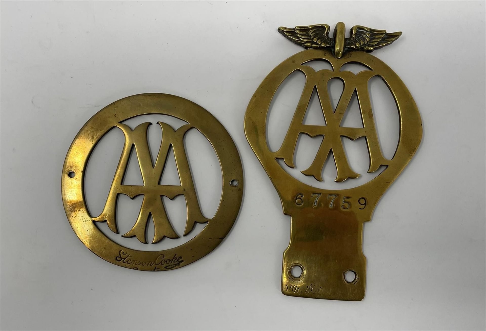 A Fine Pair of Automobile Association Brass Badges - Image 4 of 4