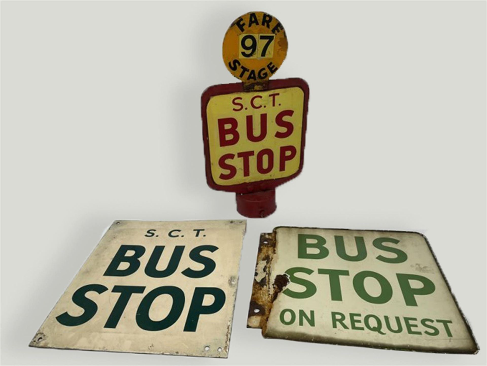 Bus Stop Signs from the 1st Quarter of the 20th Century