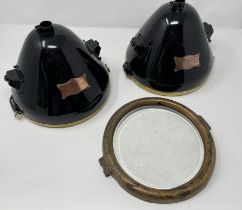 A Pair Of Cav Model E Brass Electric Headlamps*