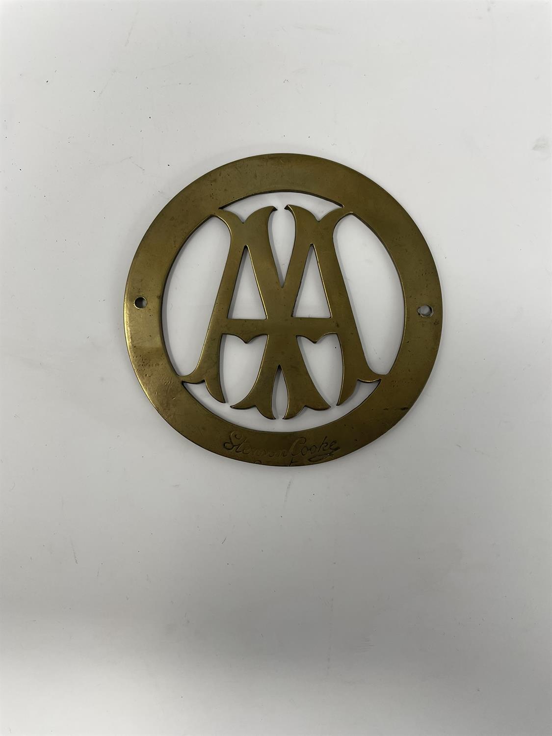 A Fine Pair of Automobile Association Brass Badges - Image 3 of 4