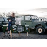 1978 Land Rover Desk in Bronze Green with Tan Leather Desk Surface