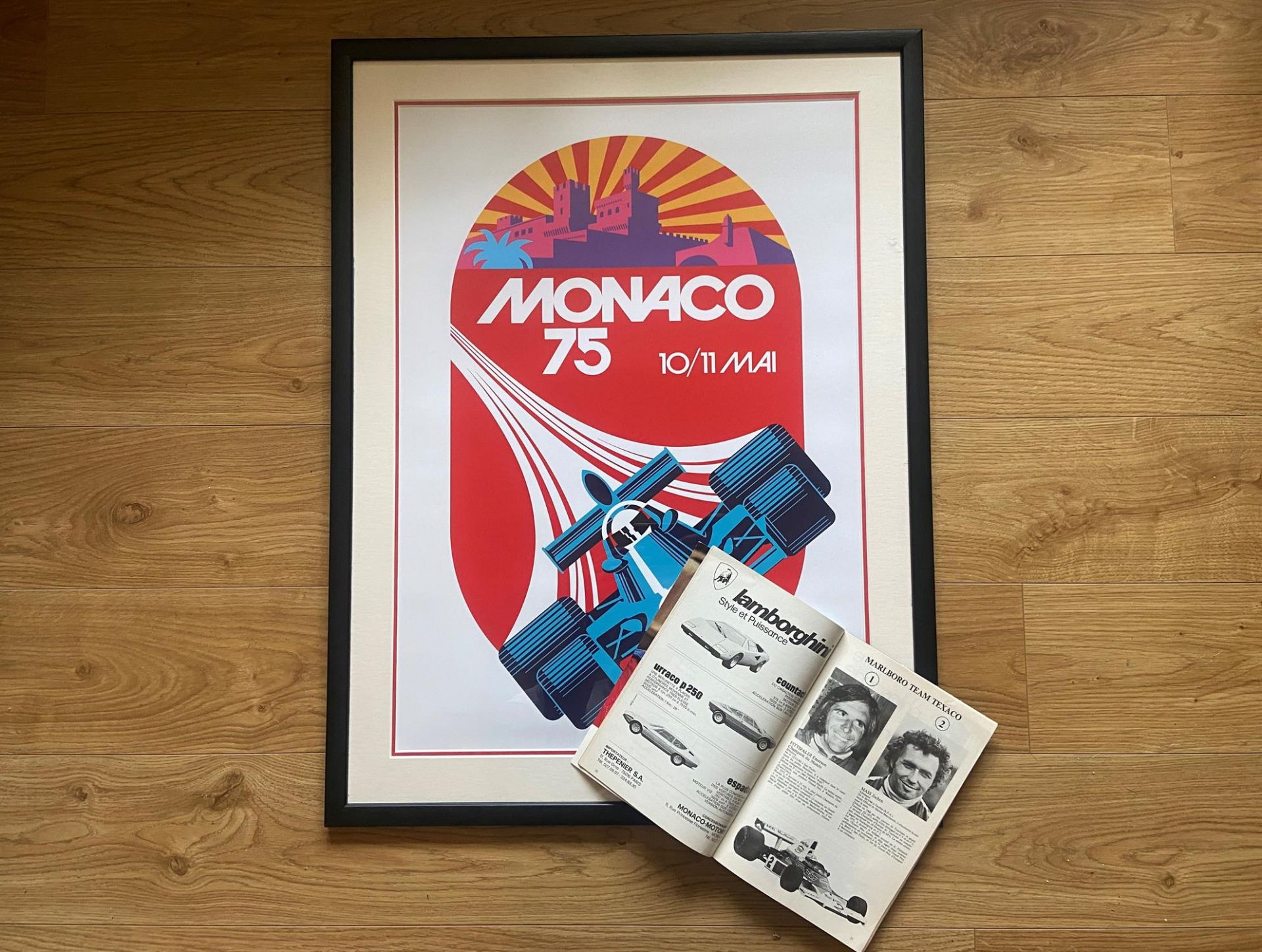 Framed '1975 Monaco Grand Prix' Poster with Original Official Programme* - Image 2 of 2