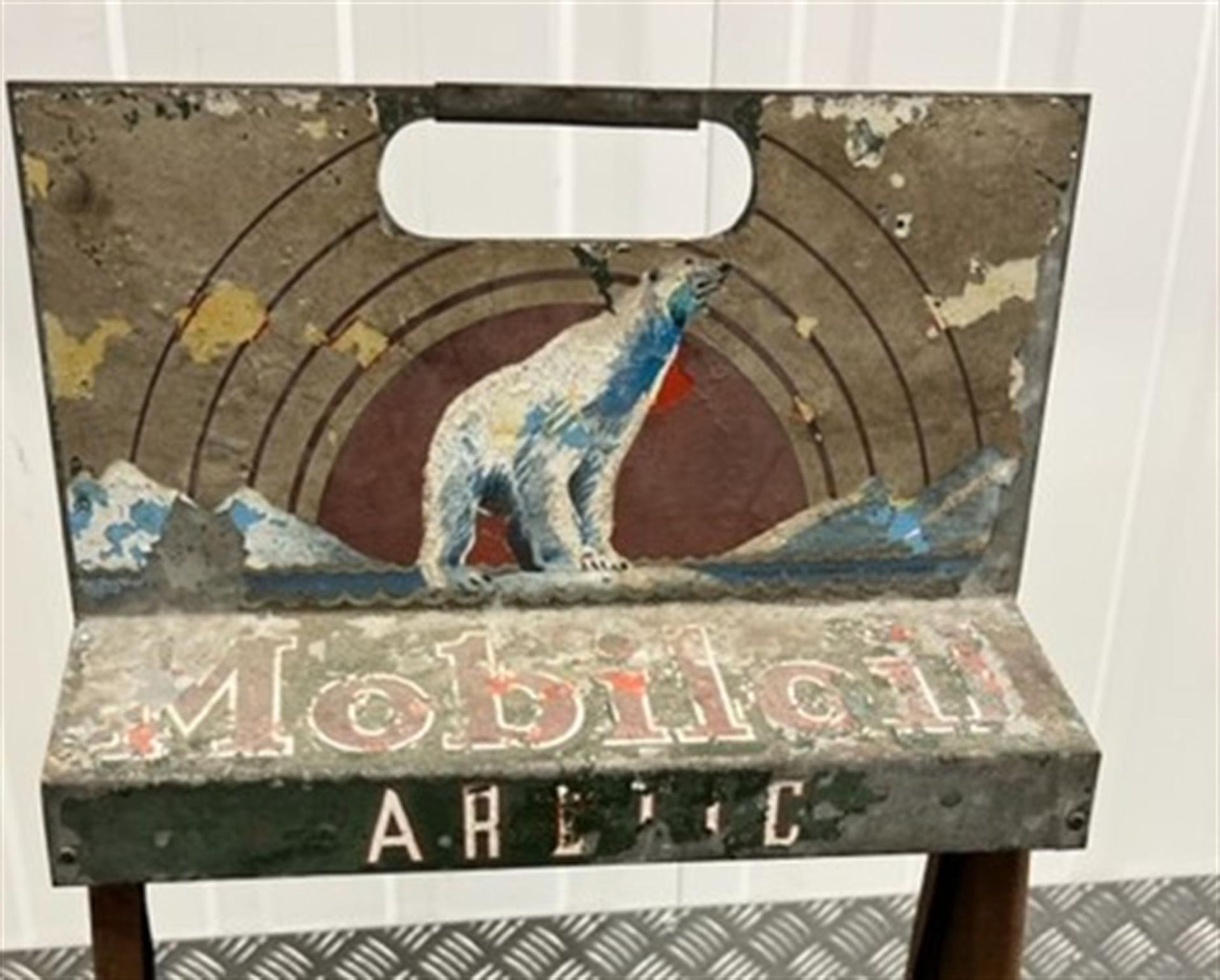 Very Rare c1930s Mobiloil Arctic Oil Metal Display Stand