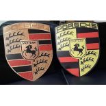 A Superb and Much Sought After Pair of Porsche Dealership-Type Metal Wall Signs