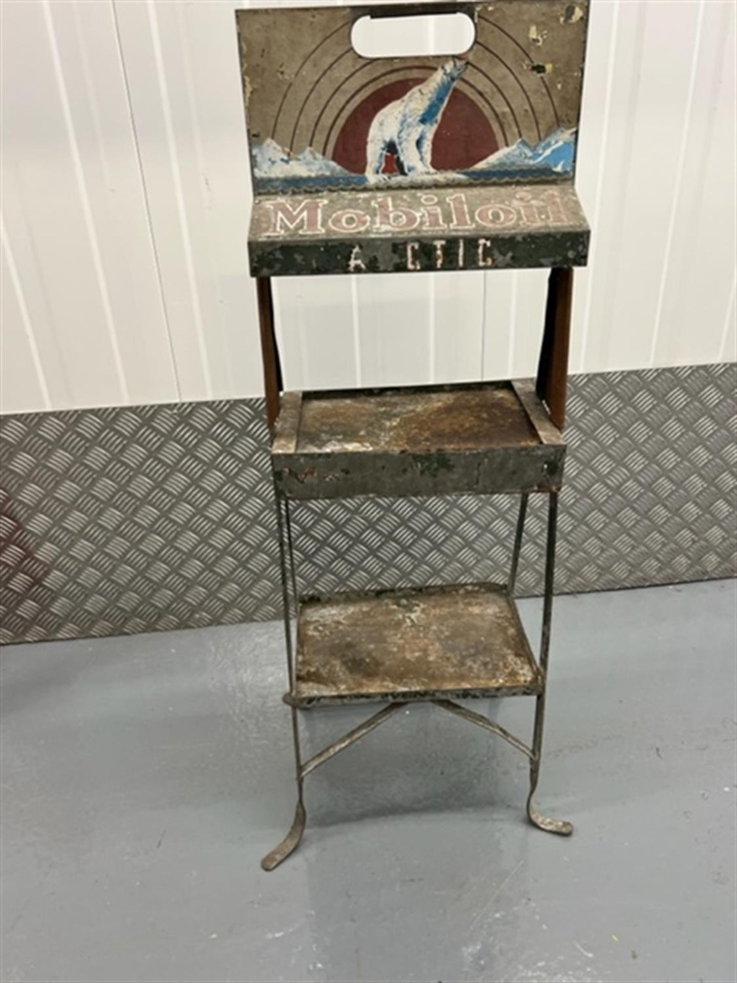 Very Rare c1930s Mobiloil Arctic Oil Metal Display Stand - Image 4 of 7