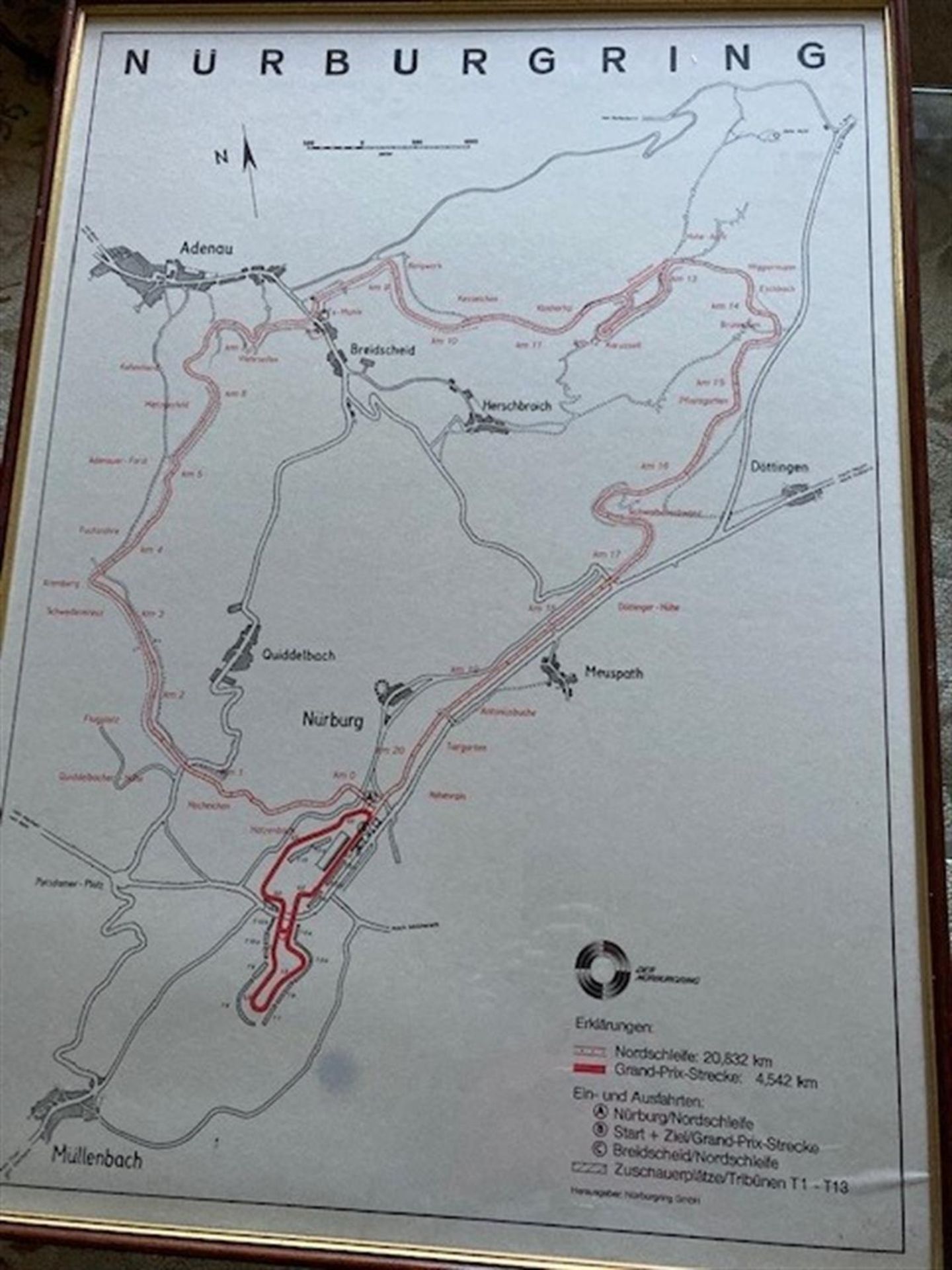 Historic Map of the Nurburgring-Nordschleife Circuit