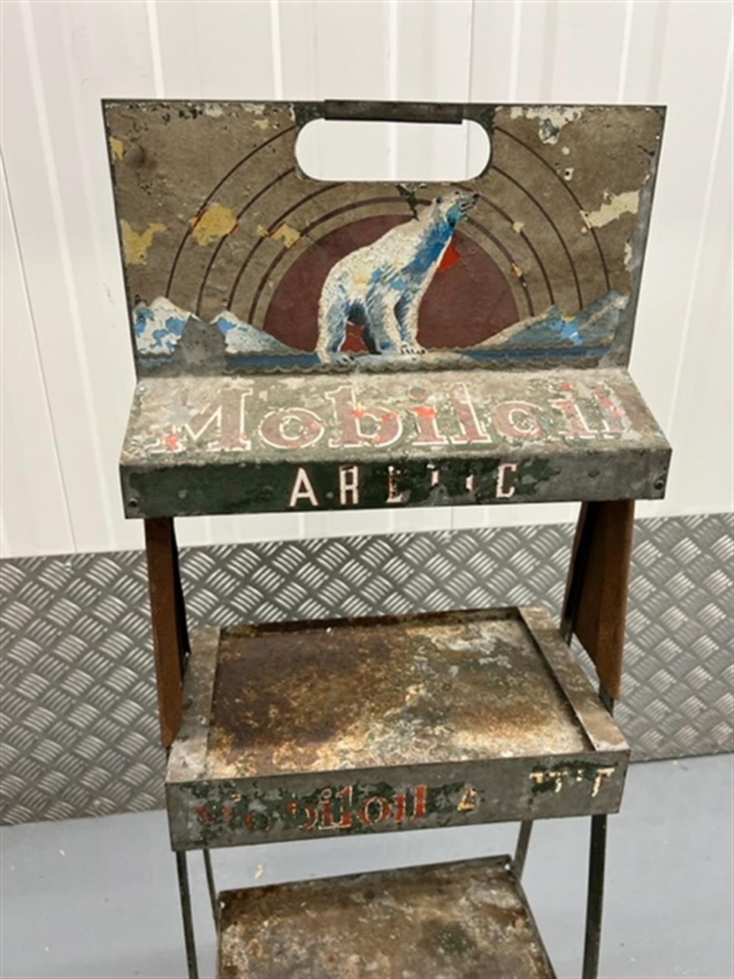 Very Rare c1930s Mobiloil Arctic Oil Metal Display Stand - Image 3 of 7