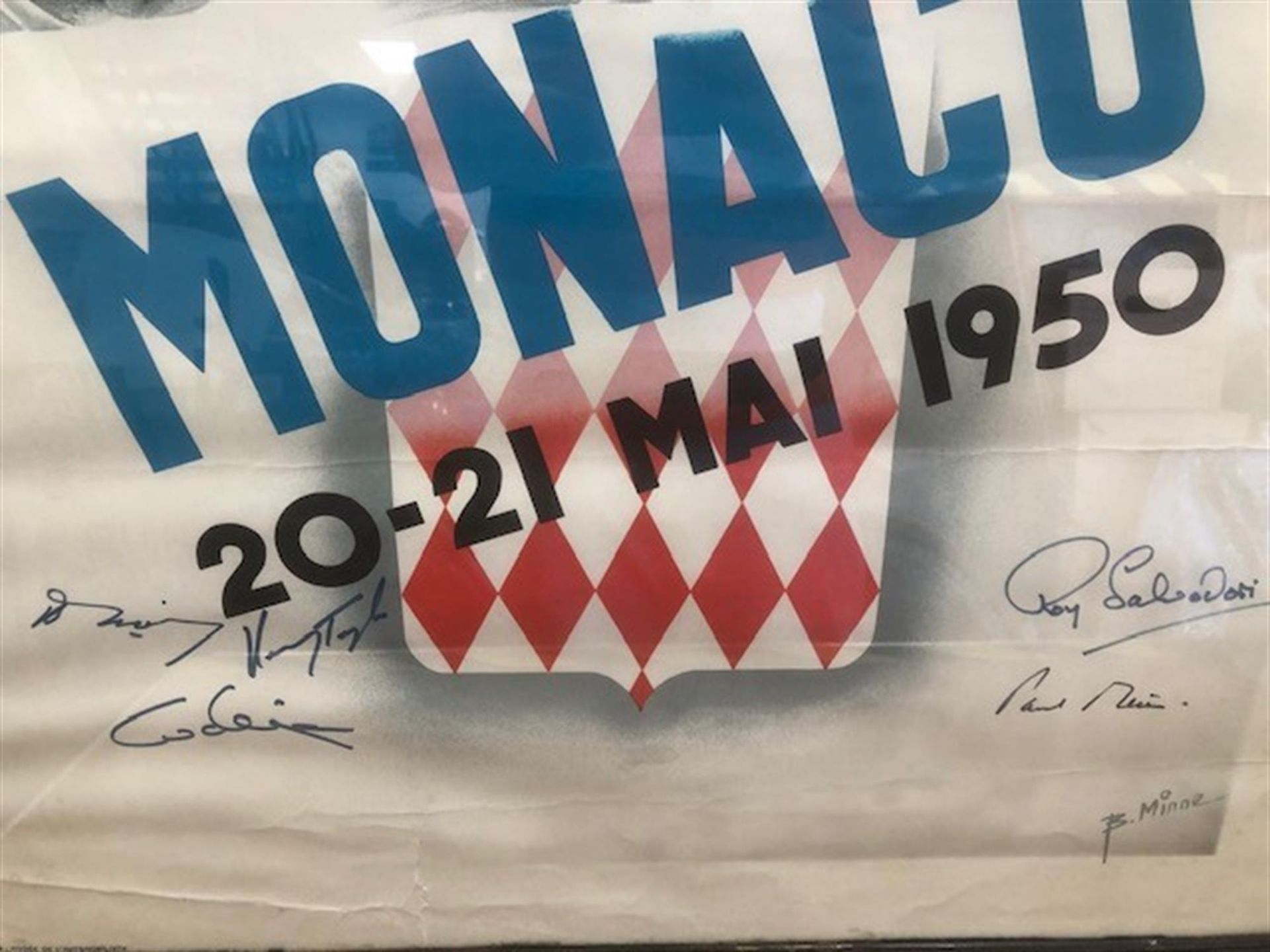 An Original Monaco Grand Prix Poster dated 20th/21st May 1950 - Image 3 of 3