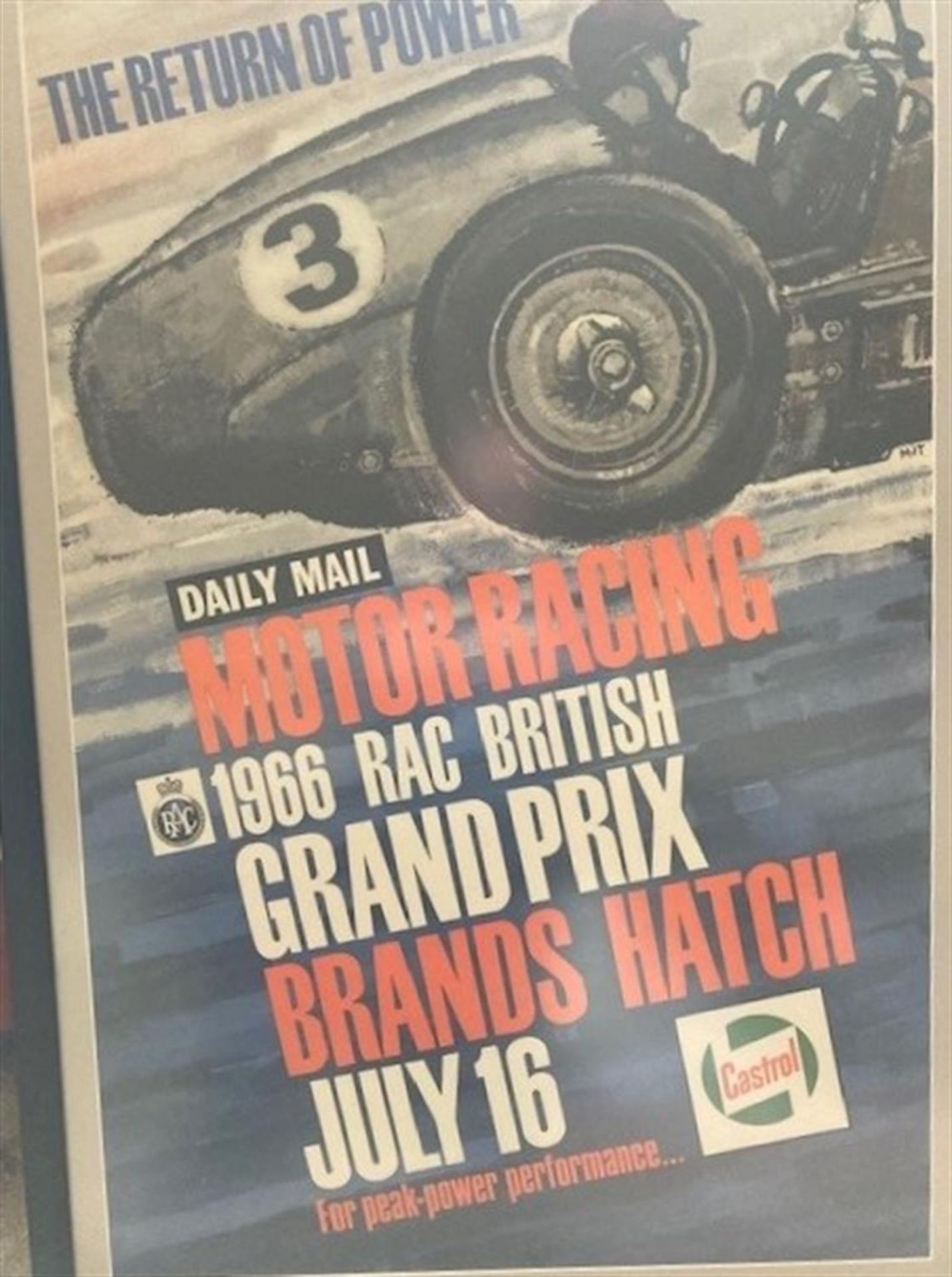 1966 RAC British Grand Prix Promotional Poster - Image 3 of 4