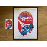 Framed '1975 Monaco Grand Prix' Poster with Original Official Programme*