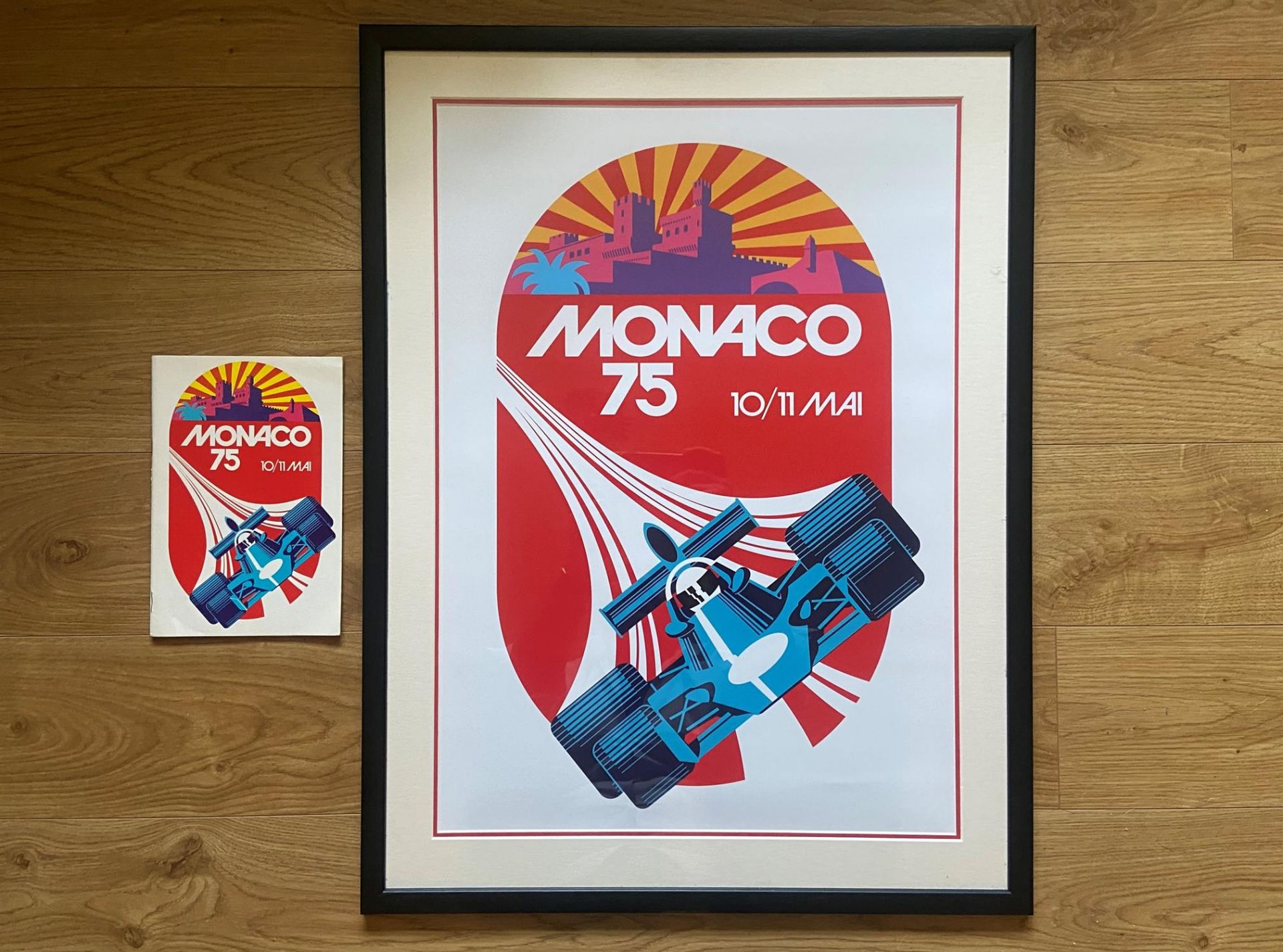 Framed '1975 Monaco Grand Prix' Poster with Original Official Programme*