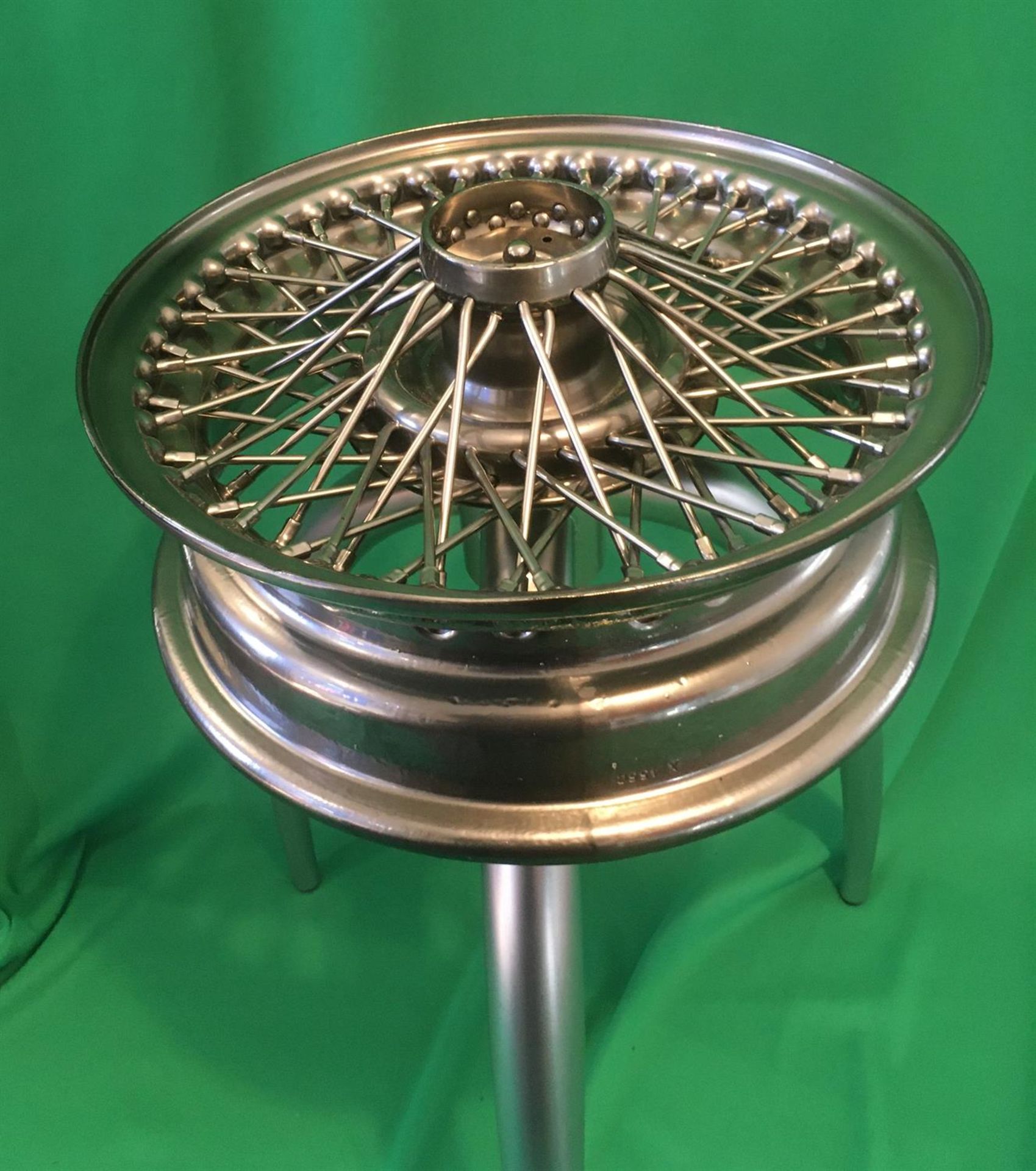 Jaguar E-Type Wire Wheel Glass Topped Table - Image 2 of 10