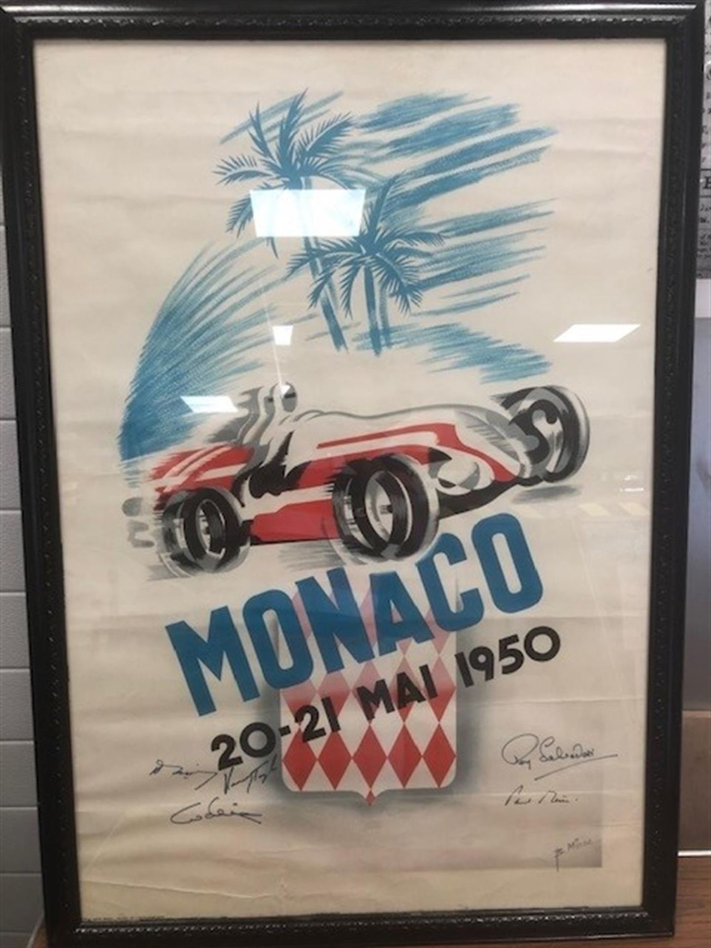 An Original Monaco Grand Prix Poster dated 20th/21st May 1950