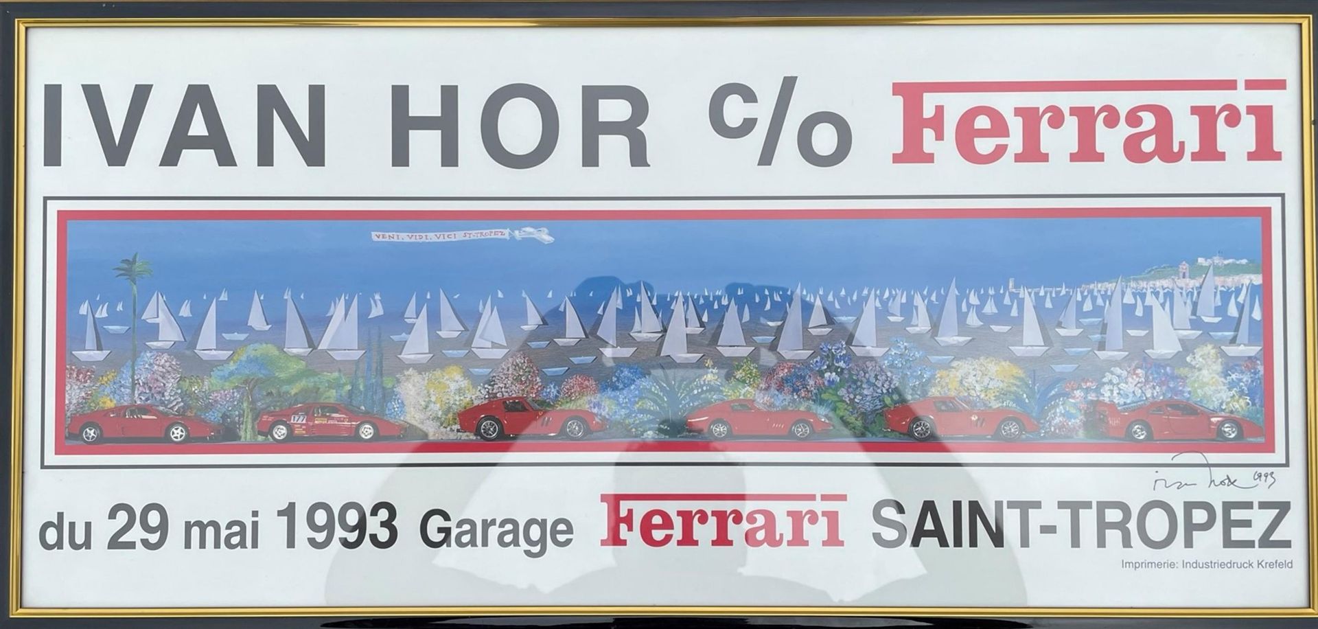 Ivan Hor Ferrari Saint Tropez Garage Poster
