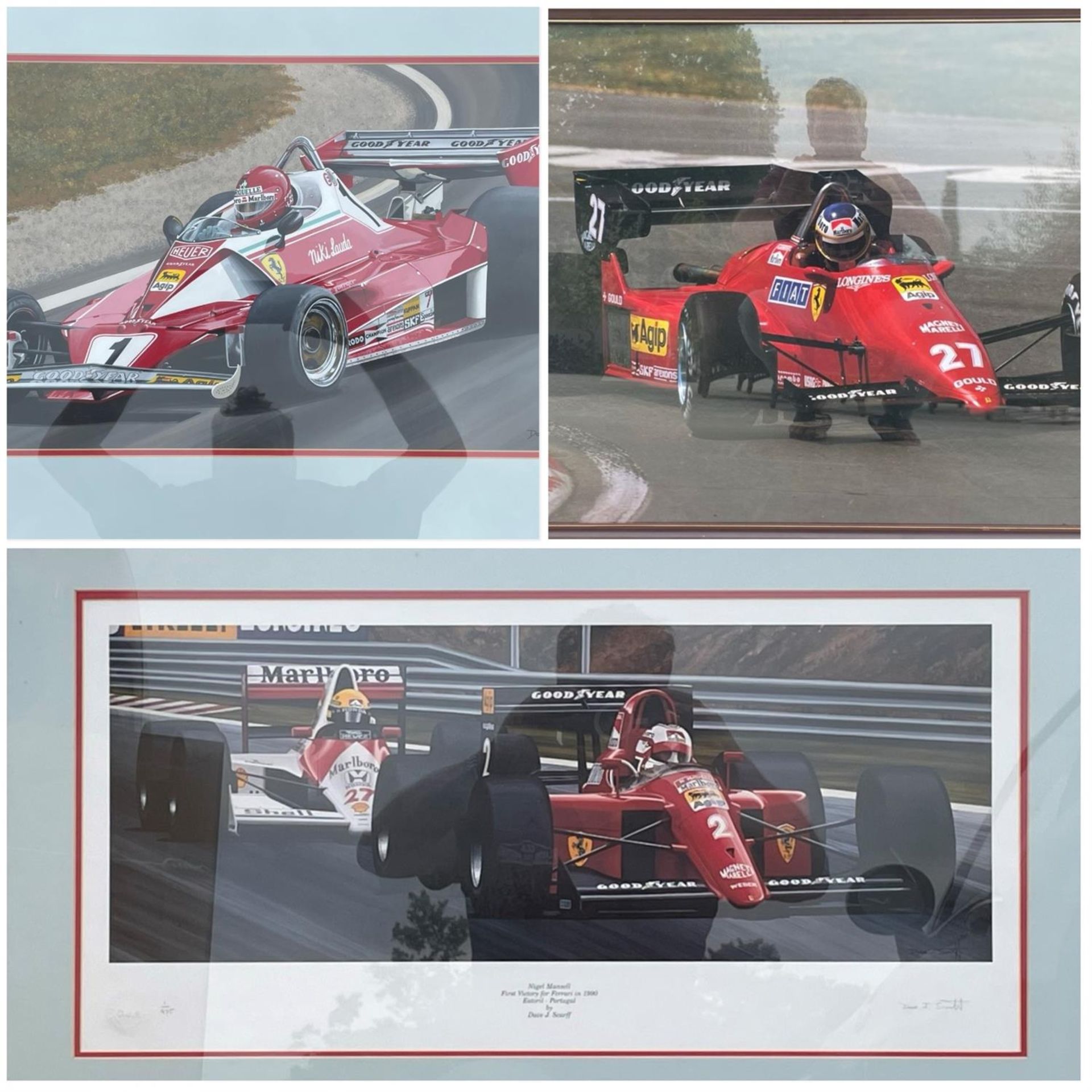 Assorted Racing Ferrari Framed Prints