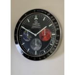 Stylish Dealer Display Wall Clock with Stainless-Steel Bezel*