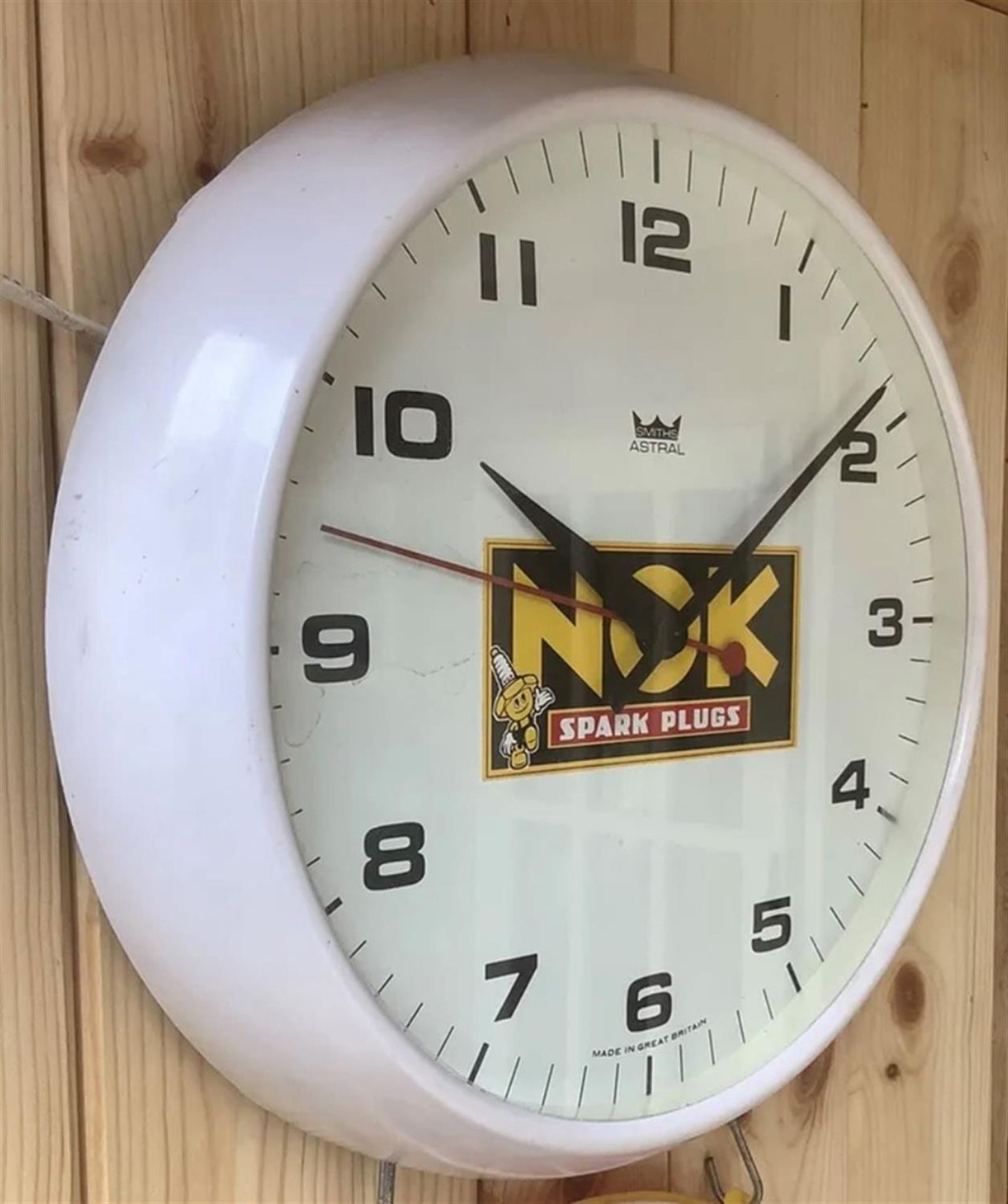 A Rare NGK Spark Plugs 14" Smiths Astral Dial Clock - Image 5 of 9