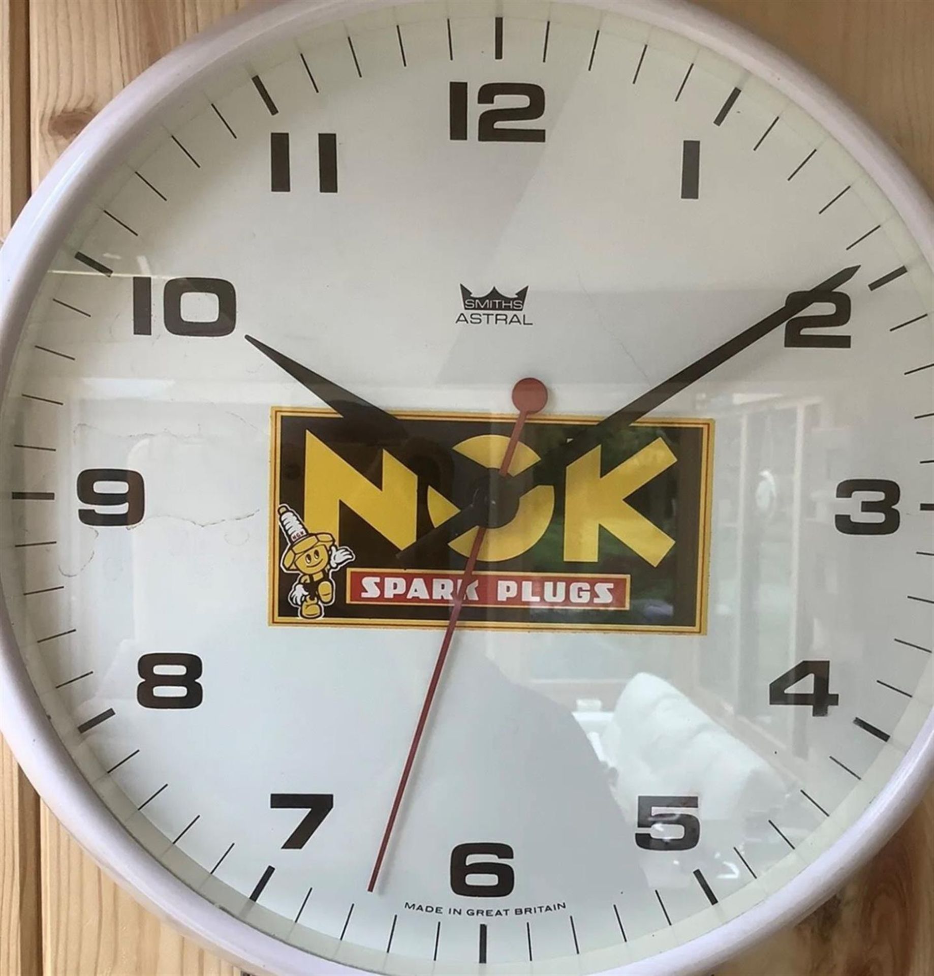 A Rare NGK Spark Plugs 14" Smiths Astral Dial Clock - Image 7 of 9