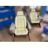 Pair of Ferrari 308 Crema Leather Seats on Substantial Bases