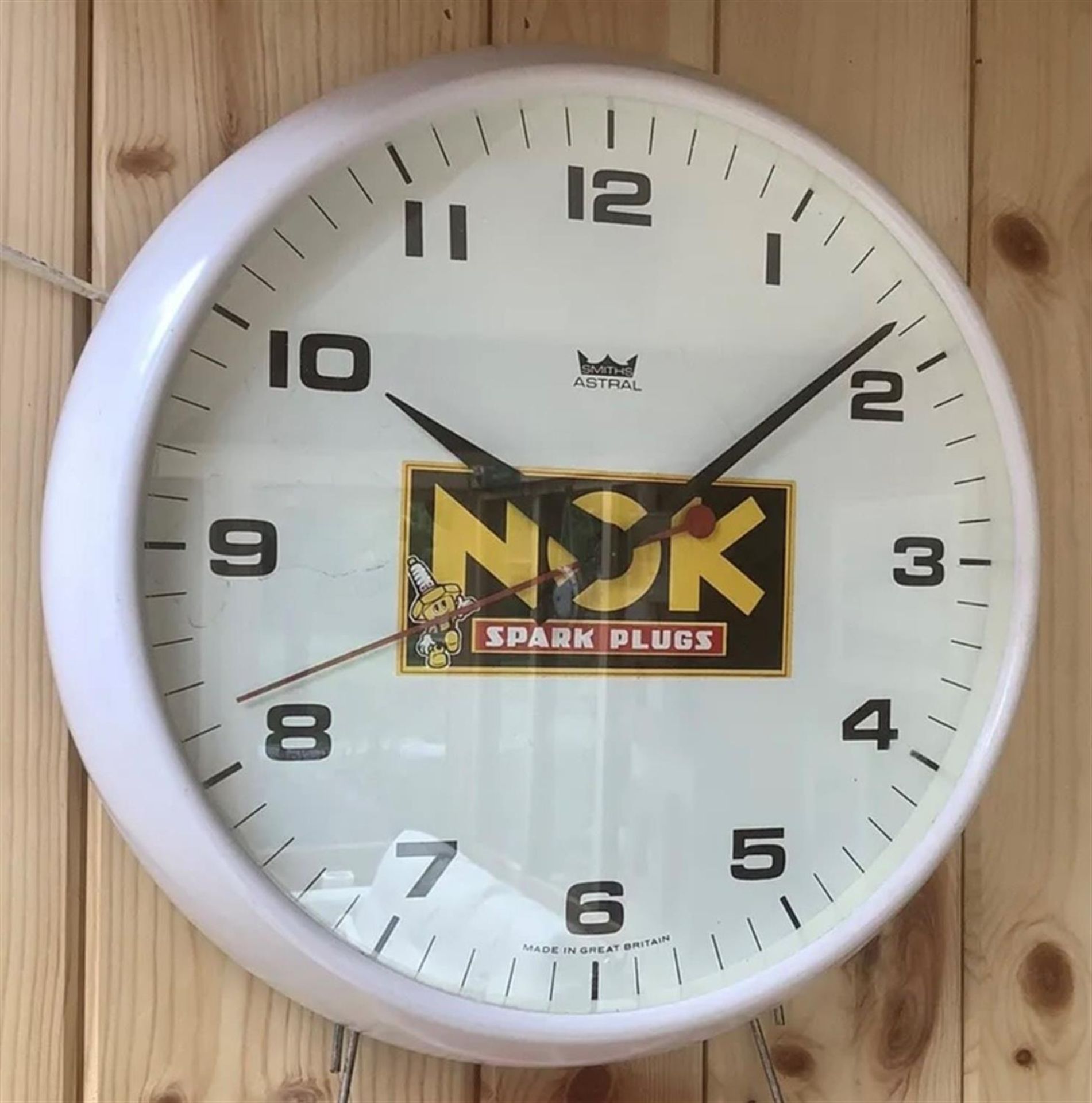 A Rare NGK Spark Plugs 14" Smiths Astral Dial Clock - Image 3 of 9