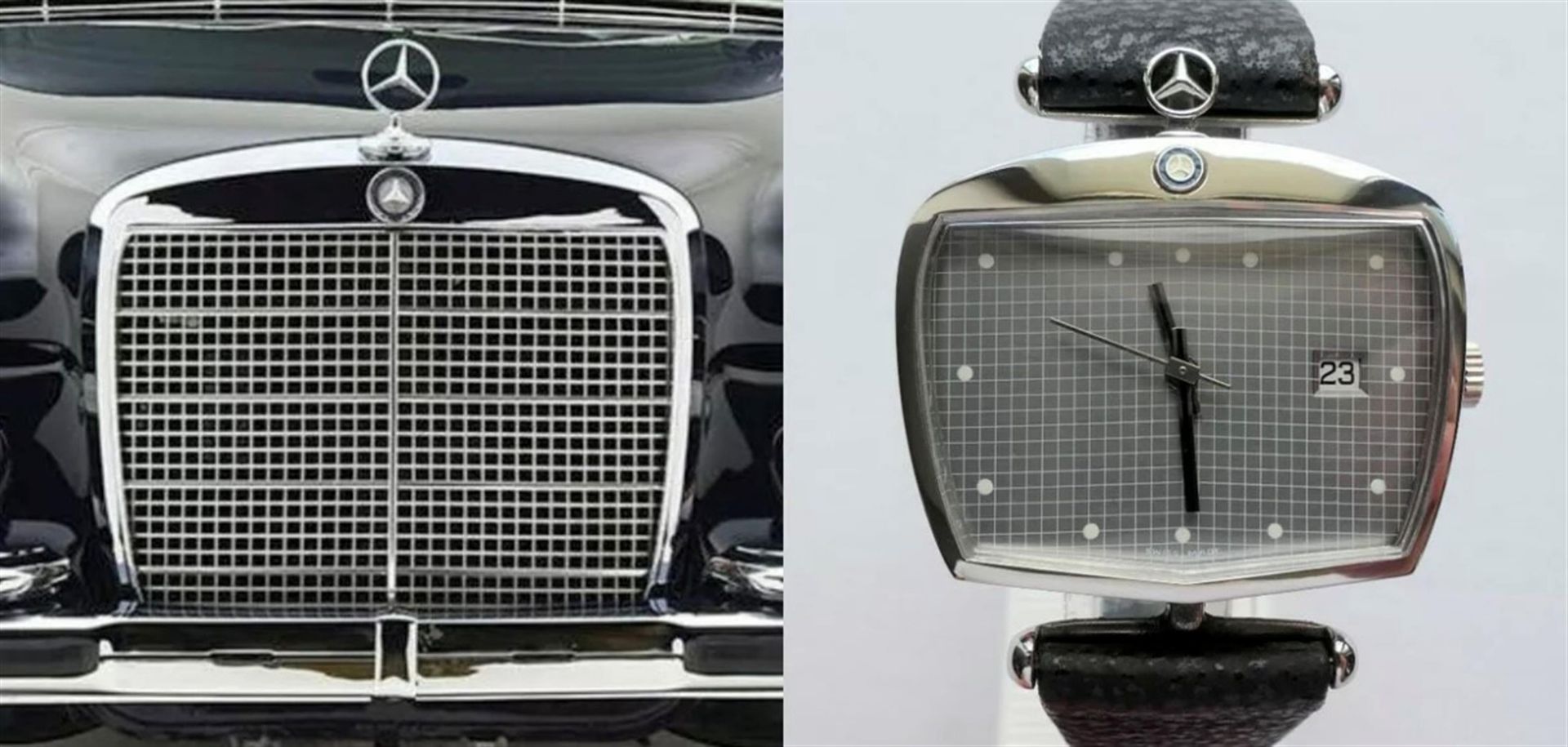 A Rare Mercedes-Benz 'Grille-Head' New Old Stock Wristwatch Evocative of the Famous German Marque