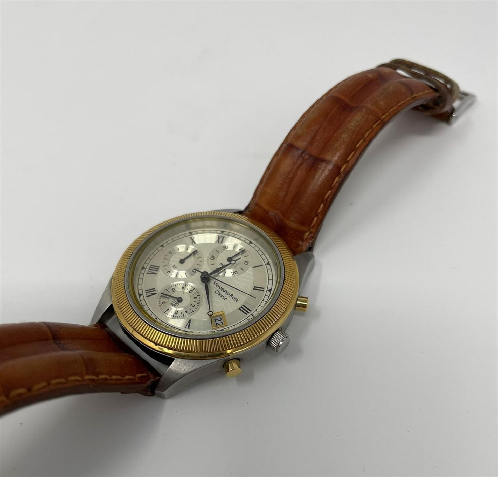 'Mercedes-Benz' Classic Leather-Strapped Chronograph Wristwatch - Image 6 of 10