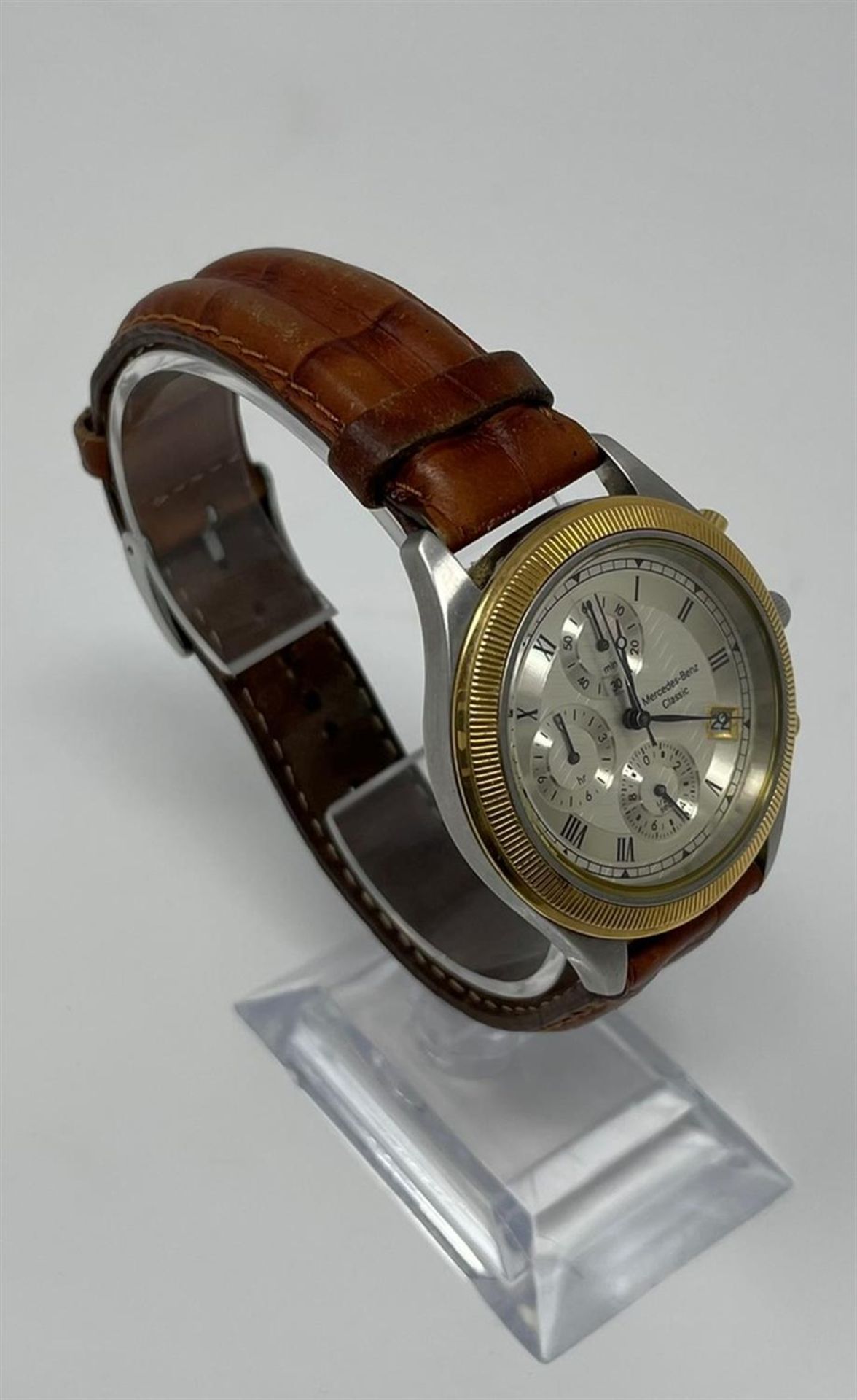 'Mercedes-Benz' Classic Leather-Strapped Chronograph Wristwatch - Image 2 of 10