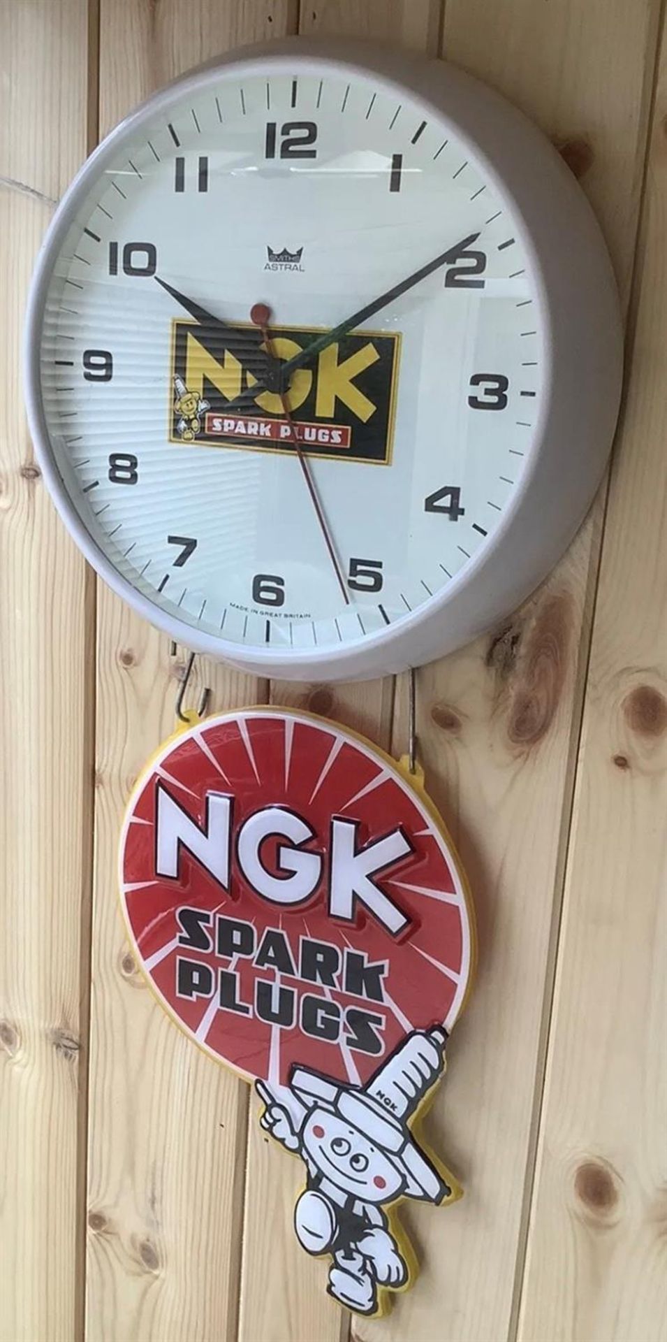 A Rare NGK Spark Plugs 14" Smiths Astral Dial Clock - Image 6 of 9