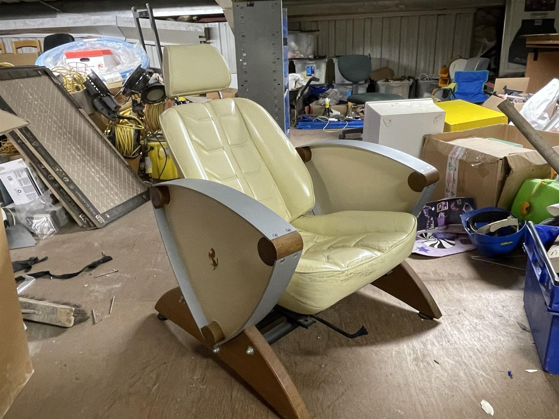 Pair of Ferrari 308 Crema Leather Seats on Substantial Bases - Image 6 of 10