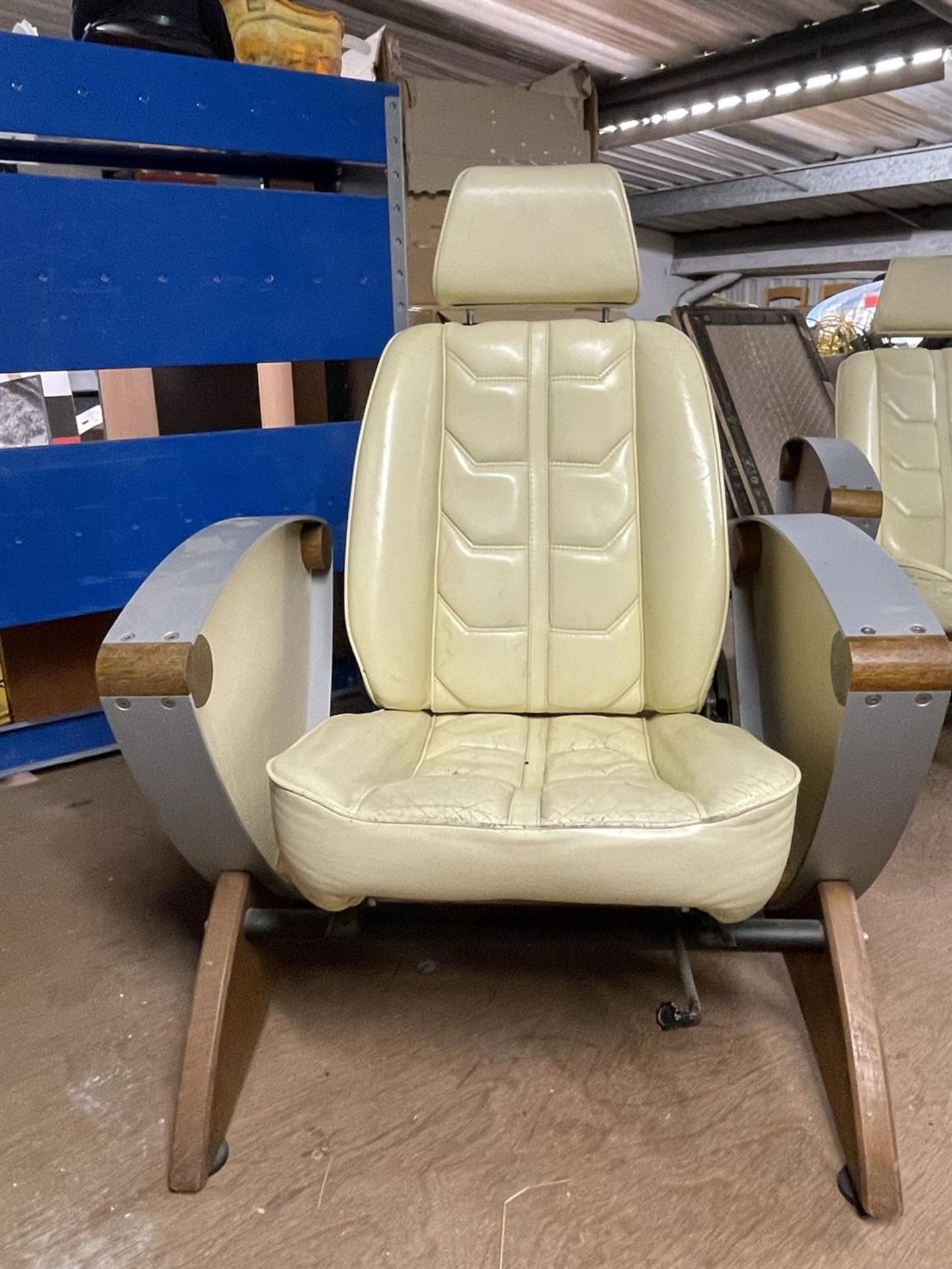 Pair of Ferrari 308 Crema Leather Seats on Substantial Bases - Image 10 of 10