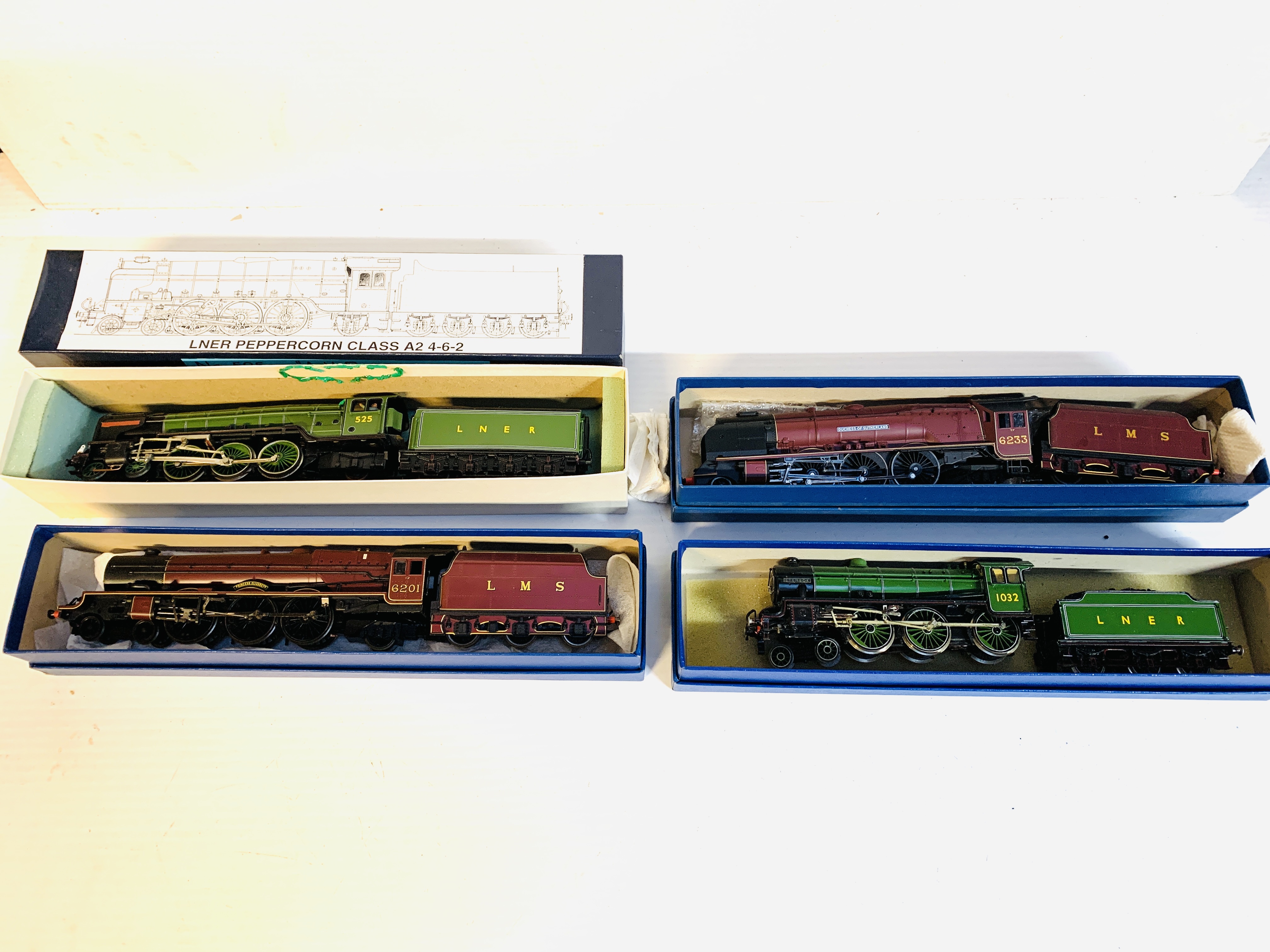 Four '00' gauge locomotives