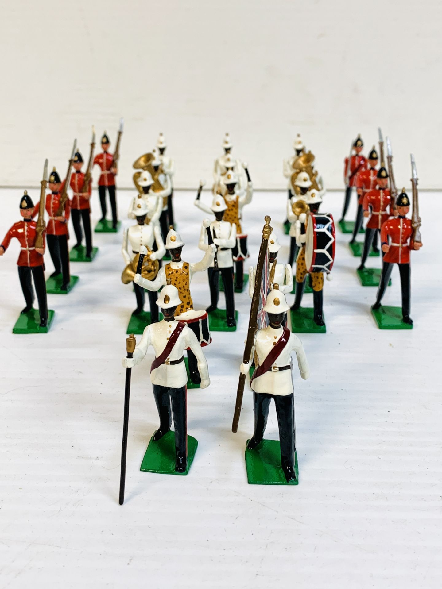 Collection of marching band and infantry lead soldiers