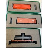 Five boxed Spectrum goods wagons; the Master Railroader Series from Bachmann.