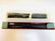 Bachmann Texas and Pacific locomotive and RivaRossi Union Pacific locomotive