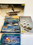 Six model boat kits