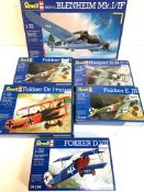 Six Revell model airplane kits