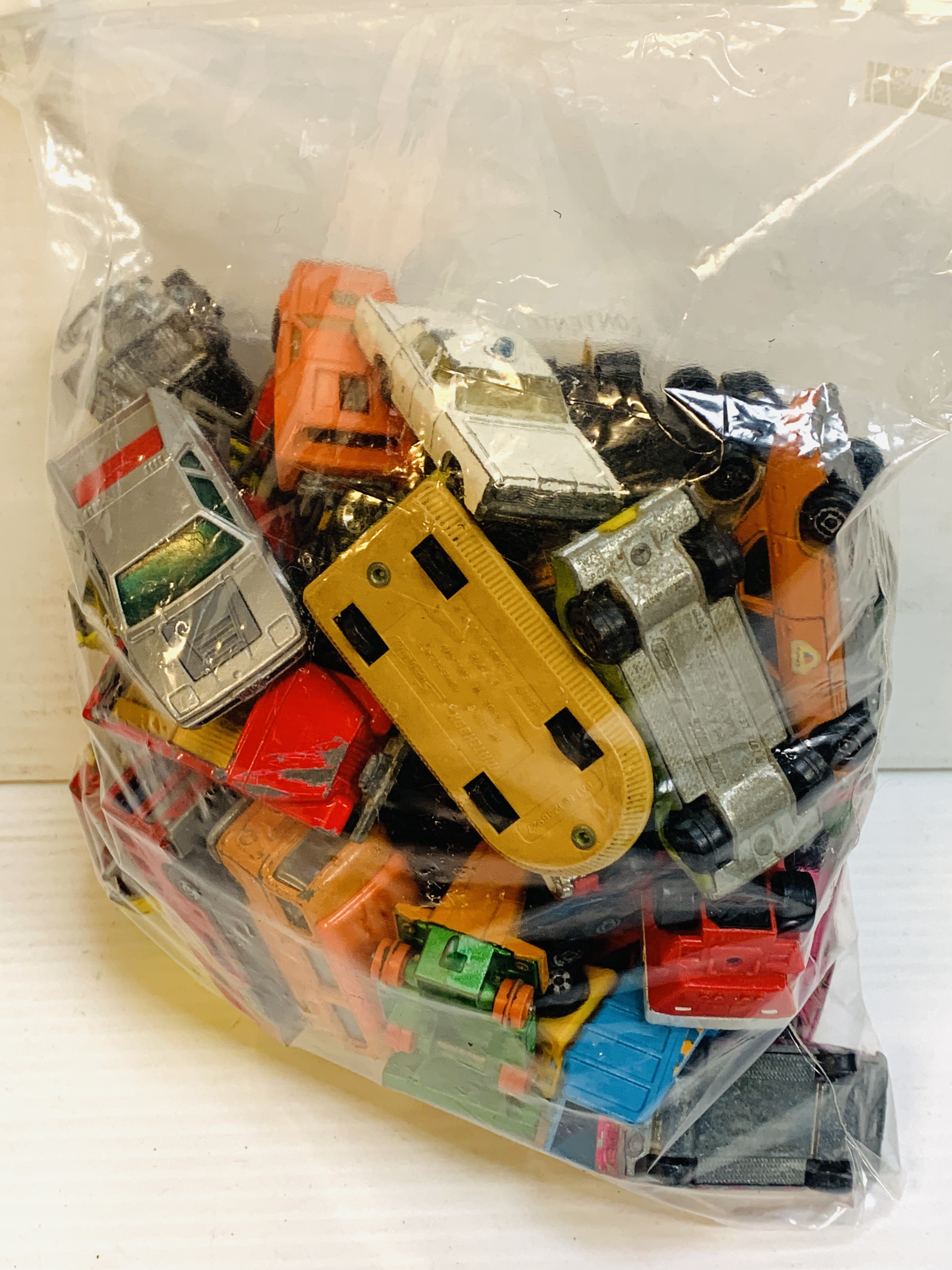 A Matchbox model container ship loader with a quantity of model diecast vehicles. - Image 3 of 4