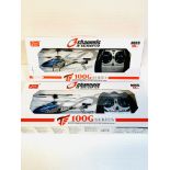 Two boxed 3 channels IR helicopters 100G series